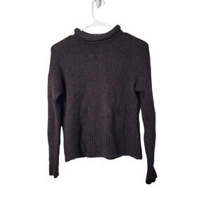 Madewell Fulton Pullover Rolled Neck Sweater Heather Raisin Alpaca  XSmall